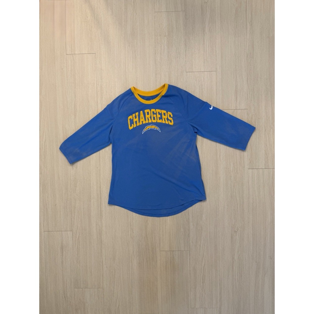 Los Angeles Chargers Nike Women's 3/4 Sleeve Raglan Shirt Women's Size L